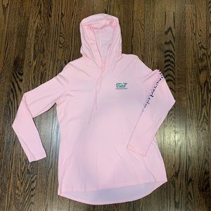 Pink Vineyard Vines Long Sleeve Tee With Hood